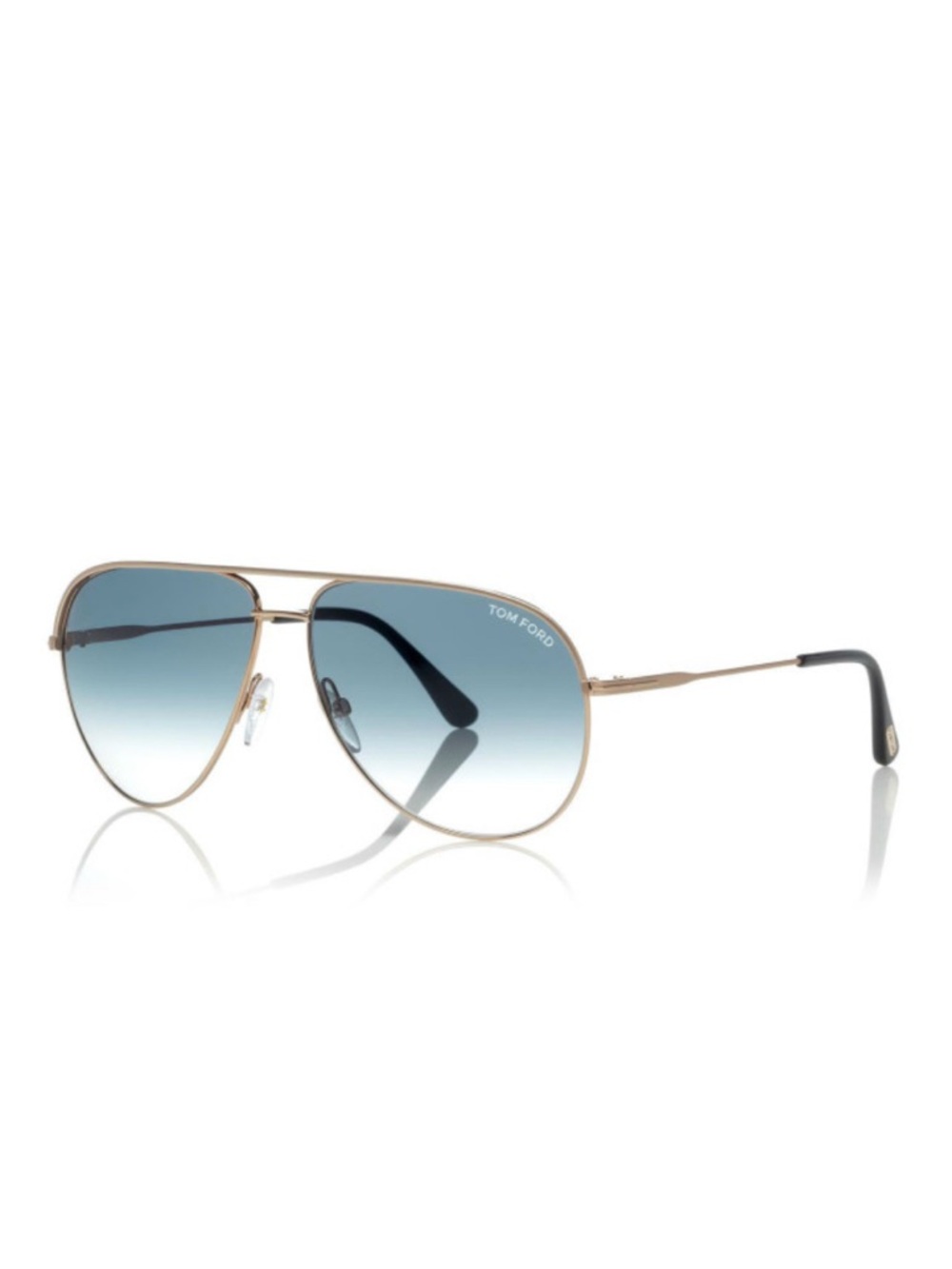 Tom Ford Aviator Sunglasses in Silver with Blue Gradient Lenses